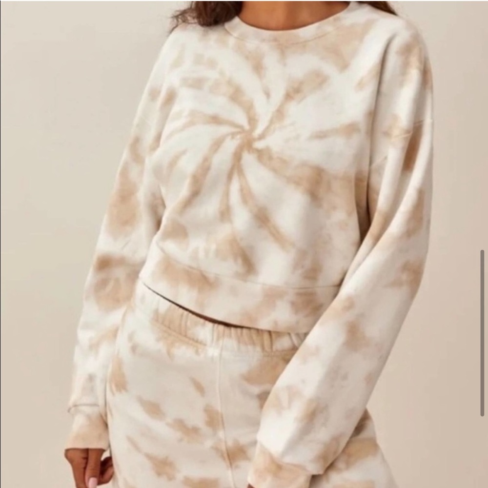 NWOT Reformation Hunter Swirl Tie Dye Crewneck Pullover Sweatshirt - Picture 3 of 9